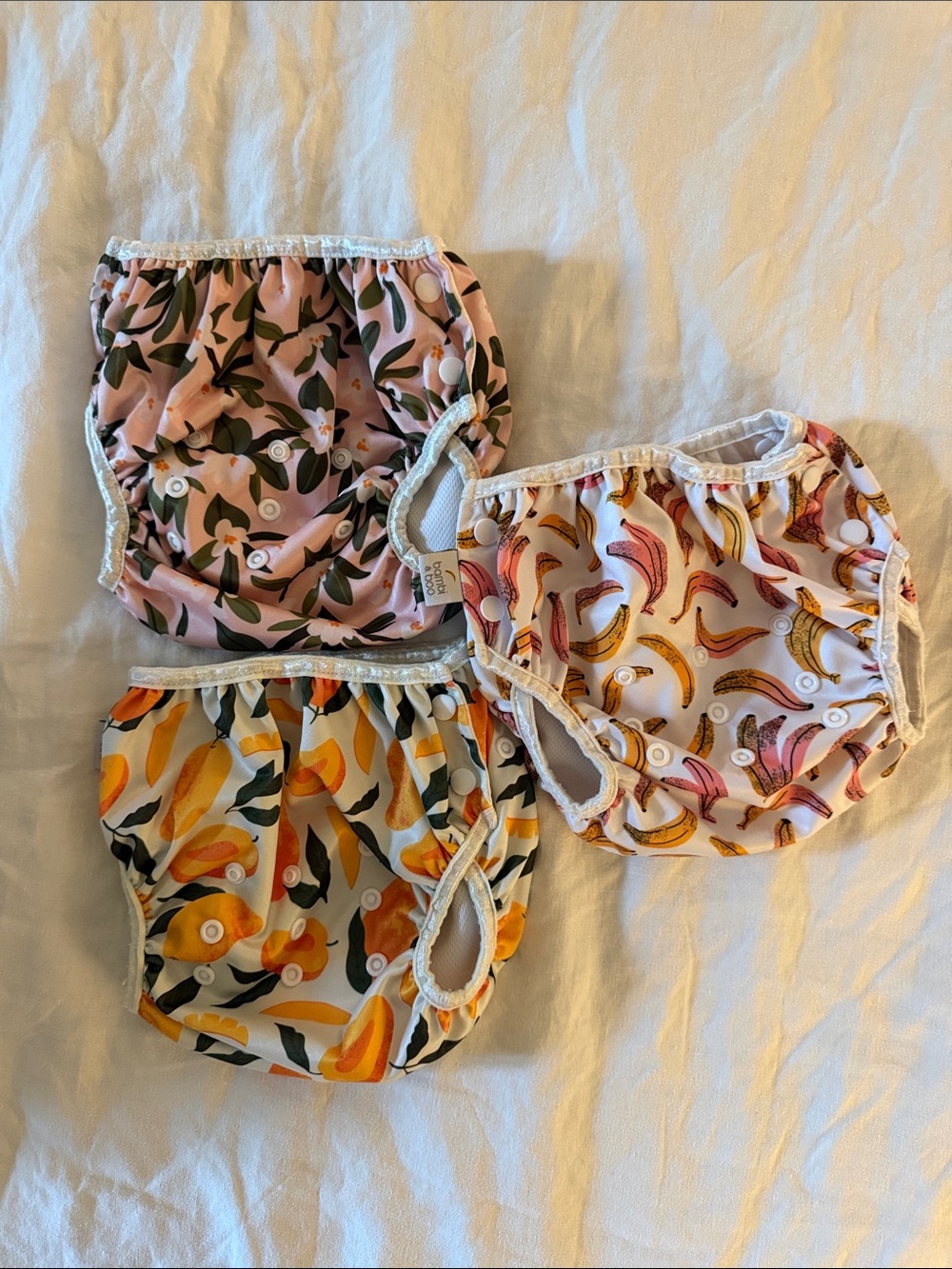 Reusable Kids Diaper Covers — Pink Floral & Yellow Fruit Prints